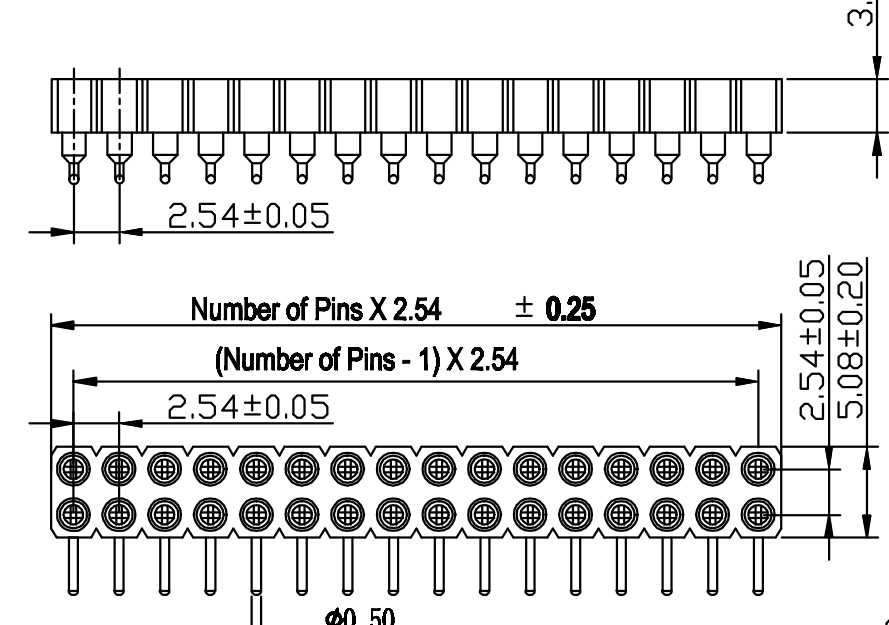 PH1.778mm-L ICsingle row  socket H=3.0 Dual row  90° type connector 